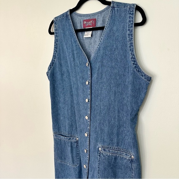 Women’s Denim & Co Denim Button-Down Dress 100% Cotton Blue Vintage Sz Medium - Picture 4 of 12